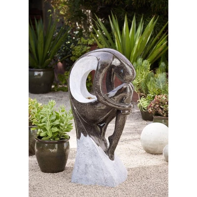 John Timberland Graceful Form Modern Zen Bubbler Curled Female Outdoor Floor Water Fountain With LED Light 43" For Yard Garden Patio Home Deck Porch 10 John Timberland Graceful Form Modern Zen Bubbler Curled Female Outdoor Floor Water Fountain With LED Light 43" For Yard Garden Patio Home Deck Porch - Image 8