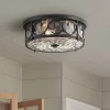 John Timberland Paseo Rustic Industrial Flush Mount Outdoor Ceiling Light Matte Black 6 1/4" Clear Hammered Glass Damp Rated For Post Exterior Barn -John Timberland GUEST 00fb7664 0521 40eb ab4c 113ec5b22811