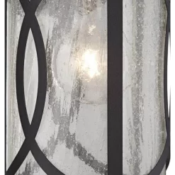 John Timberland Capistrano Mission Outdoor Wall Light Fixtures Set Of 2 Black Dusk To Dawn Motion Sensor 15 3/4" Clear Seeded Glass For Post Exterior -John Timberland GUEST 036dbc14 499c 4ca7 9490 9a1888e8e405