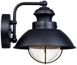 John Timberland Industrial Outdoor Wall Light Fixtures Set Of 2 Black Metal LED 8" Seedy Glass For Exterior Barn Deck House Porch -John Timberland GUEST 03890812 1cfd 4099 b753 acd5ce7a7ee4