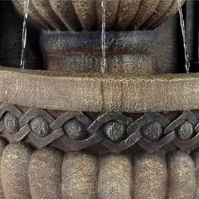 John Timberland Roman Outdoor Floor Water Fountain With Light LED 50" High 2-Tier Lion Face For Yard Garden Patio Deck Home 5 John Timberland Roman Outdoor Floor Water Fountain With Light LED 50" High 2-Tier Lion Face For Yard Garden Patio Deck Home - Image 3