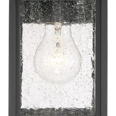 John Timberland Moray Bay Mission Outdoor Wall Light Fixture Black Motion Sensor Dusk To Dawn 11 1/2" Seedy Glass For Post Exterior Barn Deck House 4 John Timberland Moray Bay Mission Outdoor Wall Light Fixture Black Motion Sensor Dusk To Dawn 11 1/2" Seedy Glass For Post Exterior Barn Deck House - Image 2