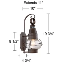 John Timberland Galt Rustic Outdoor Wall Light Fixture Oil Rubbed Bronze Motion Sensor Dusk To Dawn 19 3/4" Clear Seedy Glass For Post Exterior Barn -John Timberland GUEST 06d7e059 b4ba 41a4 8c25 50cb950dc67c