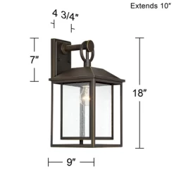 John Timberland Califa Mission Outdoor Wall Light Fixture Bronze 18" Clear Textured Glass For Post Exterior Barn Deck House Porch Yard Posts Patio -John Timberland GUEST 070b3b9e 54f5 496d b7c5 758583851788