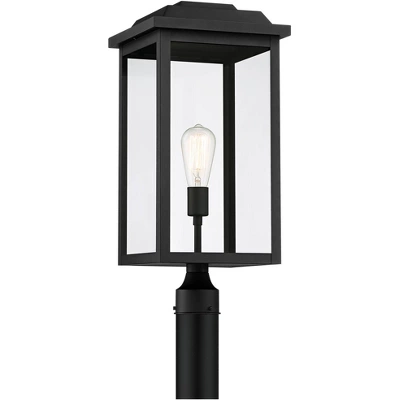 John Timberland Eastcrest Modern Outdoor Post Light Textured Black 22 1/2" Clear Glass Panels For Exterior Barn Deck House Porch Yard Patio Outside 5 John Timberland Eastcrest Modern Outdoor Post Light Textured Black 22 1/2" Clear Glass Panels For Exterior Barn Deck House Porch Yard Patio Outside - Image 3