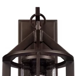 John Timberland Argentine Rustic Farmhouse Outdoor Wall Light Fixture Bronze 17" Clear Seedy Cylinder Glass For Post Exterior Barn Deck House Porch -John Timberland GUEST 0b129432 b377 486d a24b 93c8aa70a792