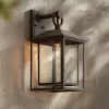 John Timberland Califa Mission Outdoor Wall Light Fixture Bronze 18" Clear Textured Glass For Post Exterior Barn Deck House Porch Yard Posts Patio -John Timberland GUEST 0b438a3d f1d4 4267 b937 2b9e9b1bafb9