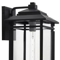 John Timberland North House Mission Outdoor Wall Light Fixture Matte Black Metal 19" Clear Glass For Post Exterior Barn Deck House Porch Yard Patio -John Timberland GUEST 0b64ab08 139d 4e07 820f 4d068a98ba7d