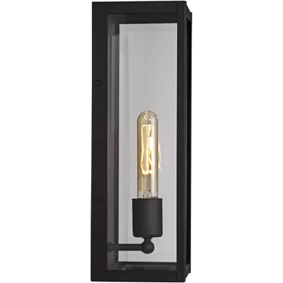 John Timberland Modern Industrial Outdoor Wall Light Fixture Sand Black 14 1/4" Clear Glass For Exterior House Porch Patio Outside 8 John Timberland Modern Industrial Outdoor Wall Light Fixture Sand Black 14 1/4" Clear Glass For Exterior House Porch Patio Outside - Image 6