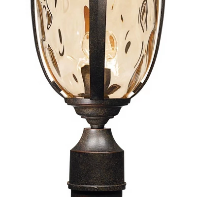 John Timberland Outdoor Post Light Fixture LED Veranda Bronze 37" Clear Hammered Glass For Exterior House Porch Patio Garden Yard 5 John Timberland Outdoor Post Light Fixture LED Veranda Bronze 37" Clear Hammered Glass For Exterior House Porch Patio Garden Yard - Image 3