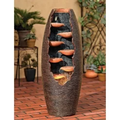 John Timberland Seven Cascade Rustic Outdoor Floor Water Fountain With LED Light 35" For Yard Garden Patio Home Deck Porch House Exterior Balcony 12 John Timberland Seven Cascade Rustic Outdoor Floor Water Fountain With LED Light 35" For Yard Garden Patio Home Deck Porch House Exterior Balcony -John Timberland GUEST 0d6502b3 ed1b 4aef a5b8 9e6a84c957d6