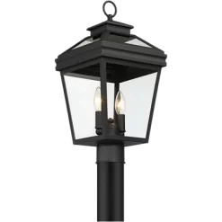 John Timberland Stratton Street Vintage Outdoor Post Light Textured Black 18 1/2" Clear Glass For Exterior Barn Deck House Porch Yard Patio Outside -John Timberland GUEST 0d6e8614 3c8d 4b77 8358 2e22191faa1f