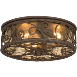 John Timberland Casa Seville Rustic Farmhouse Flush Mount Outdoor Ceiling Light Fixture Dark Walnut 4 1/2" Champagne Water Glass For Post Exterior -John Timberland GUEST 1039afca d1d7 4480 9aef d1e6fc049aa7