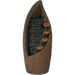 John Timberland Modern Rustic Outdoor Floor Water Fountain With Light LED 34 1/2" High Cascading For Yard Garden Patio Deck -John Timberland GUEST 1363e09b a0f0 4232 97bf 350d09bf0854