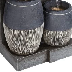 John Timberland Mendit Rustic Cascading 2-Jar Outdoor Wall Floor Water Fountain With LED Light 29" For Yard Garden Patio Home Deck Lawn -John Timberland GUEST 143f0ad7 9d62 4751 943d 4cdee7a3e08f