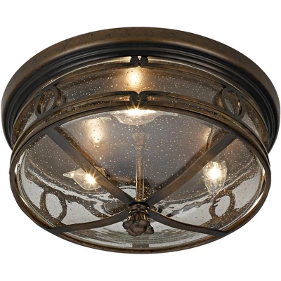 John Timberland Beverly Drive Rustic Flush Mount Outdoor Ceiling Light Bronze 7" Clear Seedy Glass For Post Exterior Barn Deck House Porch Yard Patio 7 John Timberland Beverly Drive Rustic Flush Mount Outdoor Ceiling Light Bronze 7" Clear Seedy Glass For Post Exterior Barn Deck House Porch Yard Patio - Image 5