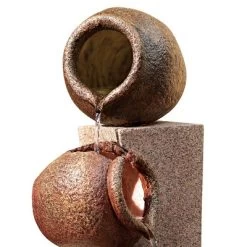 John Timberland Rustic Outdoor Floor Water Fountain 35 1/2" High Three Cascading Urn Pillar For Yard Garden Patio Deck Home -John Timberland GUEST 1585e6a6 c6c8 48f1 86c0 75a0c9fc50c5