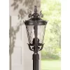 John Timberland Casa Marseille Vintage Outdoor Post Light Textured Black Scroll 25" Clear Hammered Glass For Exterior Barn Deck House Porch Yard Home -John Timberland GUEST 1614c356 ae7a 4712 b3e4 2321b53d3499