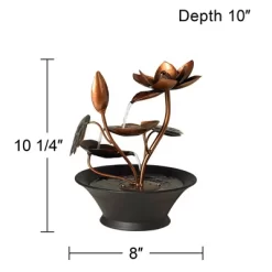 John Timberland Begonia Flowers Modern Zen Cascading Indoor Tabletop Water Fountain 10 1/4" For Table Office Desk Home Bedroom Living Room Relaxation -John Timberland GUEST 173c95c2 e3bb 41ec 84c5 0bf9cf55bcfc