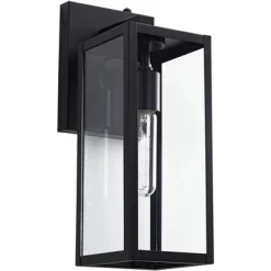 John Timberland Titan Modern Outdoor Wall Light Fixture Mystic Black Dusk To Dawn 14" Clear Glass For Post Exterior Barn Deck House Porch Yard Patio -John Timberland GUEST 18fc06fc 05cb 4717 be4d c8fd3273b123