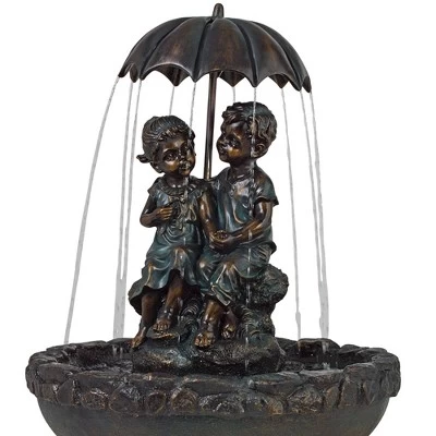 John Timberland Boy And Girl Under Umbrella Modern Outdoor Water Fountain 40" For Yard Garden Patio Home Deck Porch House Exterior Balcony Roof Decor 5 John Timberland Boy And Girl Under Umbrella Modern Outdoor Water Fountain 40" For Yard Garden Patio Home Deck Porch House Exterior Balcony Roof Decor - Image 3