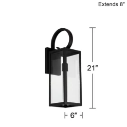 John Timberland Modern Outdoor Wall Light Fixtures Set Of 2 Deep Black 21" Clear Glass For Post Exterior Barn Deck House Porch -John Timberland GUEST 19fb06f2 dee2 4889 a89d c67bc6cc4d24