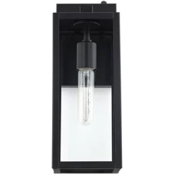 John Timberland Titan Modern Outdoor Wall Light Fixtures Set Of 2 Mystic Black Dusk To Dawn 14" Clear Glass For Post Exterior Barn Deck -John Timberland GUEST 1a3b35c7 9c35 4a16 af44 cae882e12de2