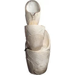 John Timberland Three Urn With Leaves Rustic Cascading Outdoor Floor Water Fountain With LED Light 30" For Yard Garden Patio Home Deck Porch Exterior -John Timberland GUEST 1a4ad4cb 8f05 46f3 afb6 69fad9c9c19f