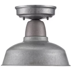 John Timberland Urban Barn Rustic Industrial Farmhouse Semi Flush Mount Outdoor Ceiling Light Galvanized Metal 8 3/4" For Post Exterior Barn Deck Yard -John Timberland GUEST 1b5f2126 f6b6 47b4 a10c d28b95a30530
