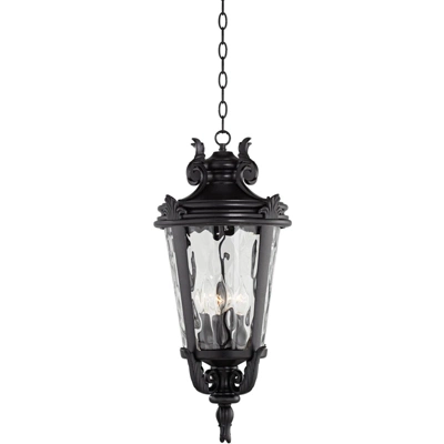 John Timberland Casa Marseille Rustic Outdoor Hanging Light Black Scroll 26 1/4" Clear Water Glass Damp Rated For Post Exterior Barn Deck House Porch 5 John Timberland Casa Marseille Rustic Outdoor Hanging Light Black Scroll 26 1/4" Clear Water Glass Damp Rated For Post Exterior Barn Deck House Porch - Image 3