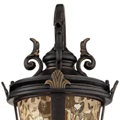 John Timberland Casa Marseille Vintage Rustic Outdoor Wall Light Fixture Bronze Scroll 21 1/2" Hammered Glass For Post Exterior Barn Deck House Porch -John Timberland GUEST 1bbb7444 024b 4488 bc03 6ce52d024b01