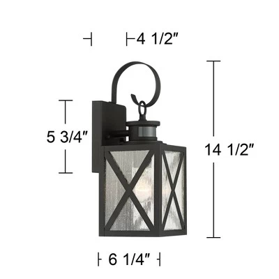 John Timberland Vintage Outdoor Wall Light Fixtures Set Of 2 Textured Black 14 1/2" Dusk To Dawn Motion Sensor For Exterior House 9 John Timberland Vintage Outdoor Wall Light Fixtures Set Of 2 Textured Black 14 1/2" Dusk To Dawn Motion Sensor For Exterior House - Image 7