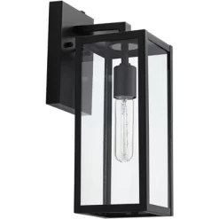 John Timberland Titan Modern Outdoor Wall Light Fixture Mystic Black Dusk To Dawn 14" Clear Glass For Post Exterior Barn Deck House Porch Yard Patio -John Timberland GUEST 1d124404 92b4 4a07 9429 21205dfcdf46