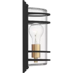 John Timberland Habitat Modern Industrial Outdoor Wall Light Fixture Black Brass 11" Clear Glass For Post Exterior Barn Deck House Porch Yard Patio -John Timberland GUEST 1dd91487 110a 4e64 bfea a3bf82ad69b1
