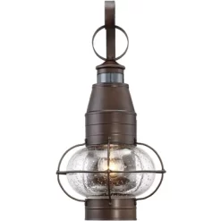 John Timberland Galt Rustic Outdoor Wall Light Fixture Oil Rubbed Bronze Motion Sensor Dusk To Dawn 19 3/4" Clear Seedy Glass For Post Exterior Barn -John Timberland GUEST 205cff79 1ad0 4cdb 94e2 bdad3998176b