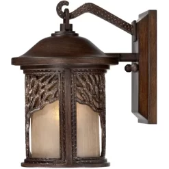 John Timberland Rustic Outdoor Wall Light Fixture Bronze 9 1/2" Tree Etched Glass Sconce For Exterior House Deck Patio Porch Lighting -John Timberland GUEST 207ab833 408a 485a 83ae 76f677c724b1