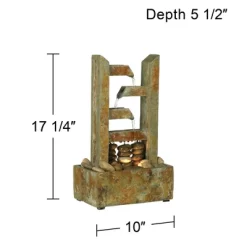 John Timberland Zigzag Zen Modern Cascading Indoor Tabletop Water Fountain With Light 17 1/4" For Table Office Desk Home Bedroom House Living Room -John Timberland GUEST 21ef27ef cf09 4beb 93e6 127200073494