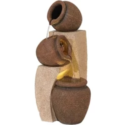 John Timberland Tipping Jugs Rustic Cascading Outdoor Floor Water Fountain With LED Light 30" For Yard Garden Patio Home Deck Porch House Roof -John Timberland GUEST 2283154c d5eb 4646 bb03 550e6e4aa26d