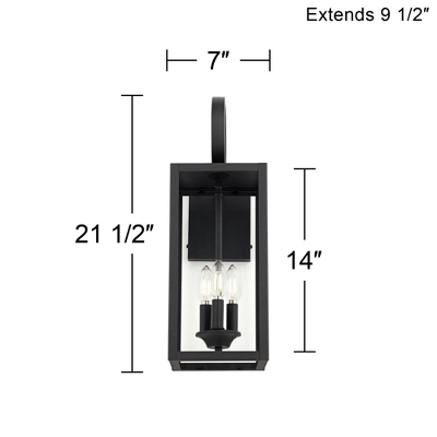 John Timberland Mira Modern Outdoor Wall Light Fixture Flat Black 21 1/2" Clear Glass For Post Exterior Barn Deck House Porch Yard Posts Patio Home 10 John Timberland Mira Modern Outdoor Wall Light Fixture Flat Black 21 1/2" Clear Glass For Post Exterior Barn Deck House Porch Yard Posts Patio Home - Image 8