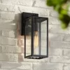 John Timberland Modern Outdoor Wall Light Fixture Mystic Black 14 1/4" Clear Glass Panel For Exterior Barn Deck House Porch Yard Patio Outside Garage -John Timberland GUEST 25e9a002 a54c 4e8d 8833 3d1104c02b7d