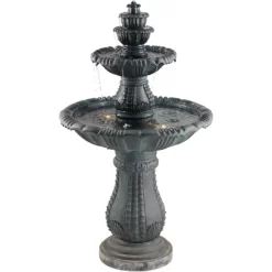 John Timberland Hampton Rustic 4 Tier Cascading Outdoor Floor Water Fountain With LED Light 56 3/4" For Yard Garden Patio Deck Porch Exterior Balcony -John Timberland GUEST 2633b0de 3015 4bbb 8239 65fdd7f8cd41