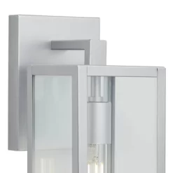 John Timberland Titan Modern Outdoor Wall Light Fixture Silver Metal Rectangular Frame 14" Clear Glass For Post Exterior Barn Deck House -John Timberland GUEST 263df9e1 8818 467b 972b a1c7e9fd27c4