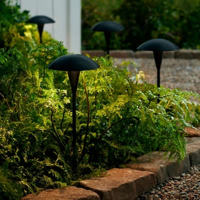 John Timberland Grant 18" High Black LED Mushroom Path Lights Set Of 2 6 John Timberland Grant 18" High Black LED Mushroom Path Lights Set Of 2 - Image 4