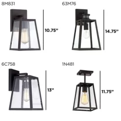 John Timberland Arrington Modern Outdoor Wall Light Fixture Mystic Black 13" Clear Glass For Post Exterior Barn Deck House Porch Yard Posts Patio Home -John Timberland GUEST 29a1d2df cba8 47c4 9779 eaaaf1e552a7
