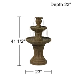 John Timberland Tuscan Garden Rustic 3 Tier Basin Outdoor Floor Water Fountain 41 1/2" For Yard Backyard Garden Patio Home Deck Porch House Exterior 9 John Timberland Tuscan Garden Rustic 3 Tier Basin Outdoor Floor Water Fountain 41 1/2" For Yard Backyard Garden Patio Home Deck Porch House Exterior -John Timberland GUEST 2ac5de28 cfad 4832 9a19 decd4add4304