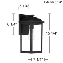 John Timberland Eastcrest Modern Outdoor Wall Light Fixture Textured Black 15 1/4" Clear Glass Panels For Post Exterior Barn Deck House Porch Yard -John Timberland GUEST 2ac91c06 1773 468c a7c0 47c82c7ec194