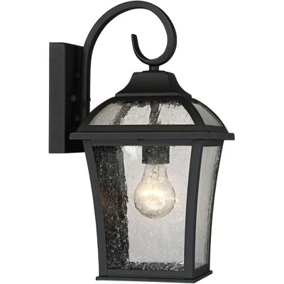 John Timberland Mosconi Rustic Outdoor Wall Lights Fixture Set Of 2 Textured Black 15" Clear Seedy Glass For Post Exterior Barn Deck House Porch Yard 8 John Timberland Mosconi Rustic Outdoor Wall Lights Fixture Set Of 2 Textured Black 15" Clear Seedy Glass For Post Exterior Barn Deck House Porch Yard - Image 6