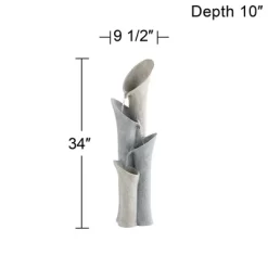 John Timberland Bell Modern Zen 4 Tier Cascading Outdoor Floor Water Fountain 34" For Yard Garden Patio Home Deck Porch House Exterior Balcony Roof -John Timberland GUEST 2ba94f0a 5d05 453e a516 425637276043