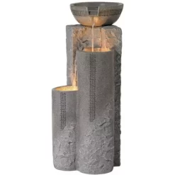 John Timberland Bowl And Pillar Modern Zen Cascading Outdoor Floor Water Fountain With LED Light 34 1/2" For Yard Garden Patio Home Deck Porch House 10 John Timberland Bowl And Pillar Modern Zen Cascading Outdoor Floor Water Fountain With LED Light 34 1/2" For Yard Garden Patio Home Deck Porch House -John Timberland GUEST 2bdb68d4 d9d1 4a26 9351 1a302b068f74
