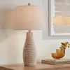 John Timberland Southwest Rustic Table Lamp 27" Tall Faux Light Wood Oatmeal Fabric Drum Shade For Living Room Bedroom Bedside Nightstand -John Timberland GUEST 2c00287a 5efe 4027 bcf1 be0fd4a53a40